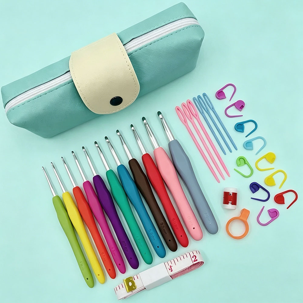 Workshop Tools Diy - 37pcs Set Jarum Rajut Crochet dengan